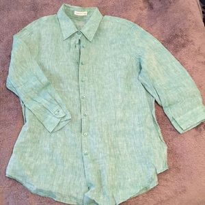 Light green button down shirt